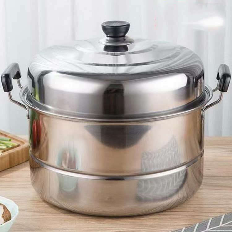 蒸し器 セット 蒸し鍋 蒸鍋 鍋蓋付 満菜 二段 各種熱源対応 深型 蒸し鍋 蒸しもの鍋 せいろ ステンレス 樹脂加工 ガス火・IH対応 ステンレス お手入れ簡単 30cm 蒸鍋 34cm 4サイズ 32cm 2段蒸し器 ステンレス鍋 2段 肉まん 2