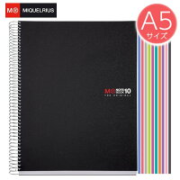 【ミケルリウス 日本公式ショップ】ベーシック NB-10 MIQUELRIUS A5 リングノート BASIC 5mm方眼 中紙10色 200枚 400ページ 70g/m2 ミシン目入り 2つ穴 スペイン かわいい おしゃれ シンプル ギフト ビジネス 学生海外 輸入 文具 分厚いノート 人気
