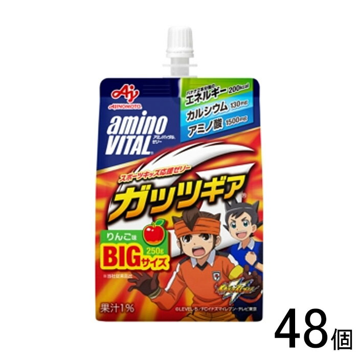 【48個】 味の素 アミノバイタル ゼリードリンク ガッツギア りんご味 パウチ 250g×24個入×2ケース：合計48個 【北海道・沖縄・離島配送不可】