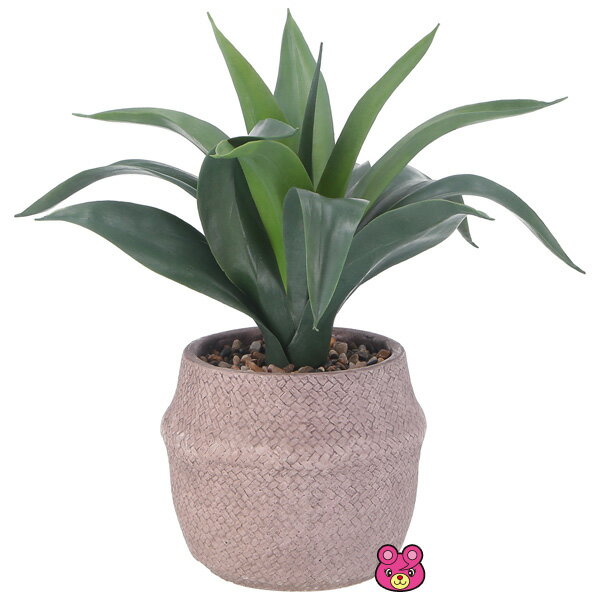 【インテリア】【不二貿易】 フェイクグリーン アガベ セメントポット 人工観葉植物 〔メーカー直送品〕【北海道・沖縄・離島配送不可】