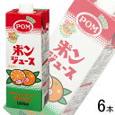 【1ケース】 えひめ飲料 POM ポンジュース スクエア 紙パック 1000ml×6本入 1L みかんジュース 【北海道・沖縄・離島配送不可】
