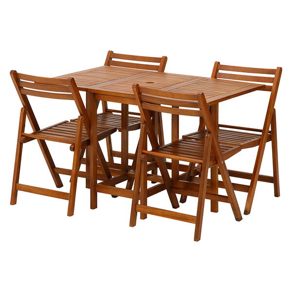 【インテリア】【不二貿易】 バタフライテーブル＆チェアー 5点セット 〔メーカー直送品〕【北海道・沖縄・離島配送不可】