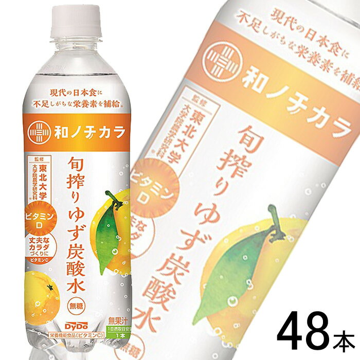 【2ケース】 ダイドー 和ノチカラ 旬搾りゆず炭酸水 PET 500ml×24本入×2ケース：合計48本 【北海道・沖..