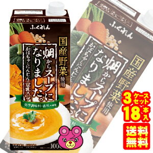 【3ケース】 ふくれん 畑からスープになりました 紙パック 1000ml×6本入×3ケース：合計18本 【北海道・沖縄・離島配送不可】