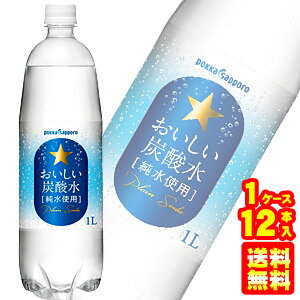 【1ケース】 ポッカサッポロ おいしい炭酸水 PET 1L×12本入 1000ml 【北海道・沖縄・離島配送不可】