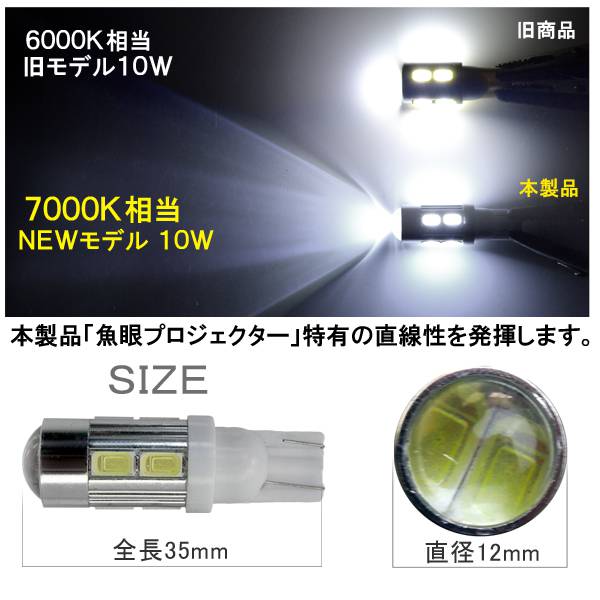 ウェッジ球 LED T10 バックランプ ポジション灯 魚眼 レンズ T16 2個 10W ナンバー灯 パーツ【1000円ポッキリ 送料無料】 【ネコポス】