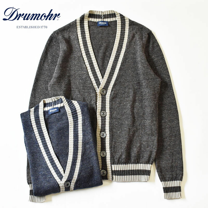 DRUMOHR Cotton linen childen cardigan ドルモア コットンリネン チルデン カーディガン D8LZ109R メンズ レディース ユニセックス ニット カーデ