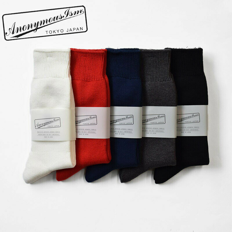 アノニマスイズム 靴下 メンズ AnonymousIsm Socks Lettered crew Socks Japan made アノニマスイズム レタードクルー ソックス 日本製 メンズ レディース ユニセックス 15195200