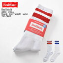 Healthknit ヘルスニット 2line typeA 2pack heavyweight socks 191-3646 レッド/ブルー 3ライン配色 タイプA クルー 2Pソックス メンズ レディース ユニセックス 靴下