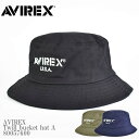 AVIREX アビレックス AX Twill bucket hat A 80057600 バケットハット ツイルコットン 刺繍 アメカジ 帽子 プレゼント ミリ...