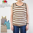 FRUIT OF THE LOOM フルーツ オブ ザ ルーム FTL Multi border tank top Shirt 18475800 ワンポイント マルチ ボーダー タンクトップ Tシャツ レディース パープル イエロー ミント ネイビー ブラウン アイボリー