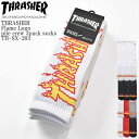 THRASHER スラッシャー Flame Logo pile crew 3pack socks TH-SX-203 ファイヤー ロゴ 底パイル クルー丈 ソッ...