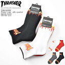 THRASHER スラッシャー Flame Logo pile quarter 3pack socks TH-SX-214 ファイヤー ロゴ 底パイル クォータ...