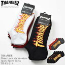THRASHER スラッシャー Flame Logo pile sneakers 3pack Sports socks TH-SX-218 ファイヤー ロゴ 底...