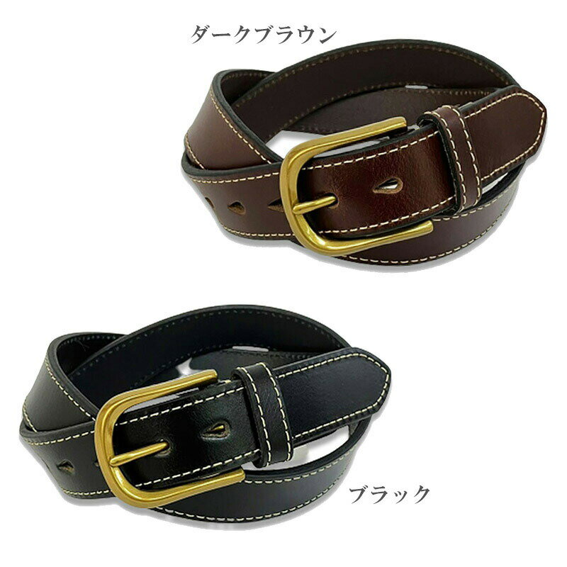 UNIVERSAL OVERALL ユニバーサル オーバーオール single stitch leather belt 35mm UV0600Q シングル ステッチ レザー ベルト アンティークゴールド カジュアル ビジネス メンズ レディース ユニセックス ブラック ダークブラウン