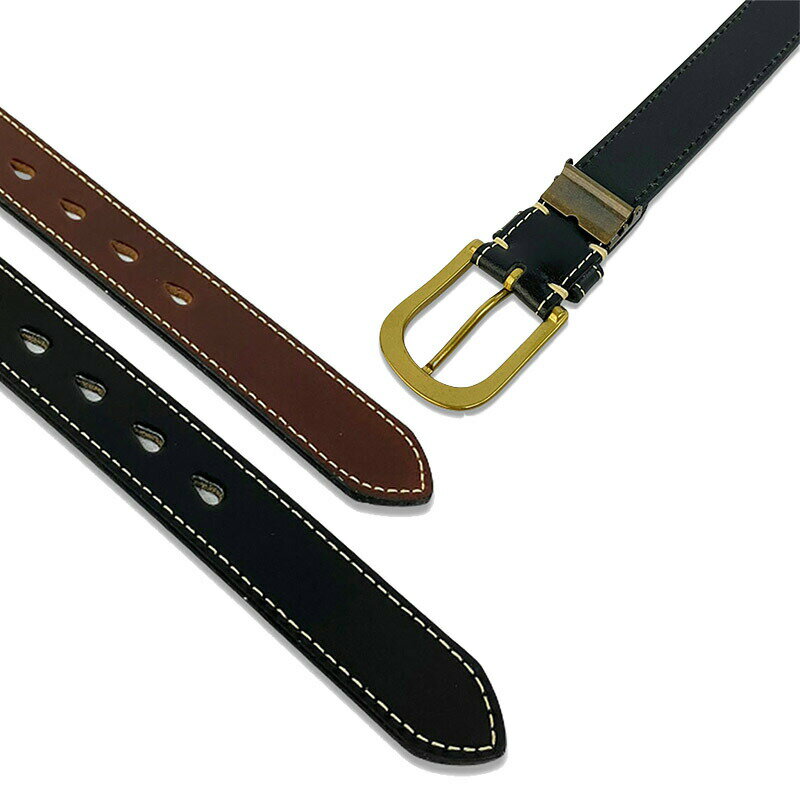 UNIVERSAL OVERALL ユニバーサル オーバーオール single stitch leather belt 35mm UV0600Q シングル ステッチ レザー ベルト アンティークゴールド カジュアル ビジネス メンズ レディース ユニセックス ブラック ダークブラウン