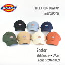 Dickies ディッキーズ DK EX ICON Cotton LOWCAP 80313200 アイコン コットン ローキャップ ベースボールキャップ アメカ...