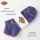【23cm~25cm】 Dickies ディッキーズ A, 3P DK one point ankle SOCKS 81007000 ロゴ A.DK3P 引き揃...