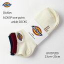 【23cm~25cm】 dickies ディッキーズ A, 3P DK one point ankle SOCKS 81007200 A.DK3P 口ゴム切り替...