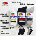 FRUIT OF THE LOOM フルーツオブザルーム C.FTL3P DadSocks line Loose Fit 81009700 81009800 81009900 ダッドソックス ライン ルーズフィット 無地底 パイルソックス メンズ レディース ユニセックス(4)