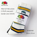 FRUIT OF THE LOOM フルーツ オブ ザ ルーム C FTL border onepoint Logo pile crew 3pack Socks...