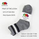 【S/M展開】FRUIT OF THE LOOM フルーツオブザルームQ.FTL3P Basic Color 3Line quarter socks 81171300S-81170700M Q.FTL3Pベーシックカラーライン平編 3ライン クォーター丈 ソックス スケーター スポーツソックス 無地底 メンズ レディース ユニセックス
