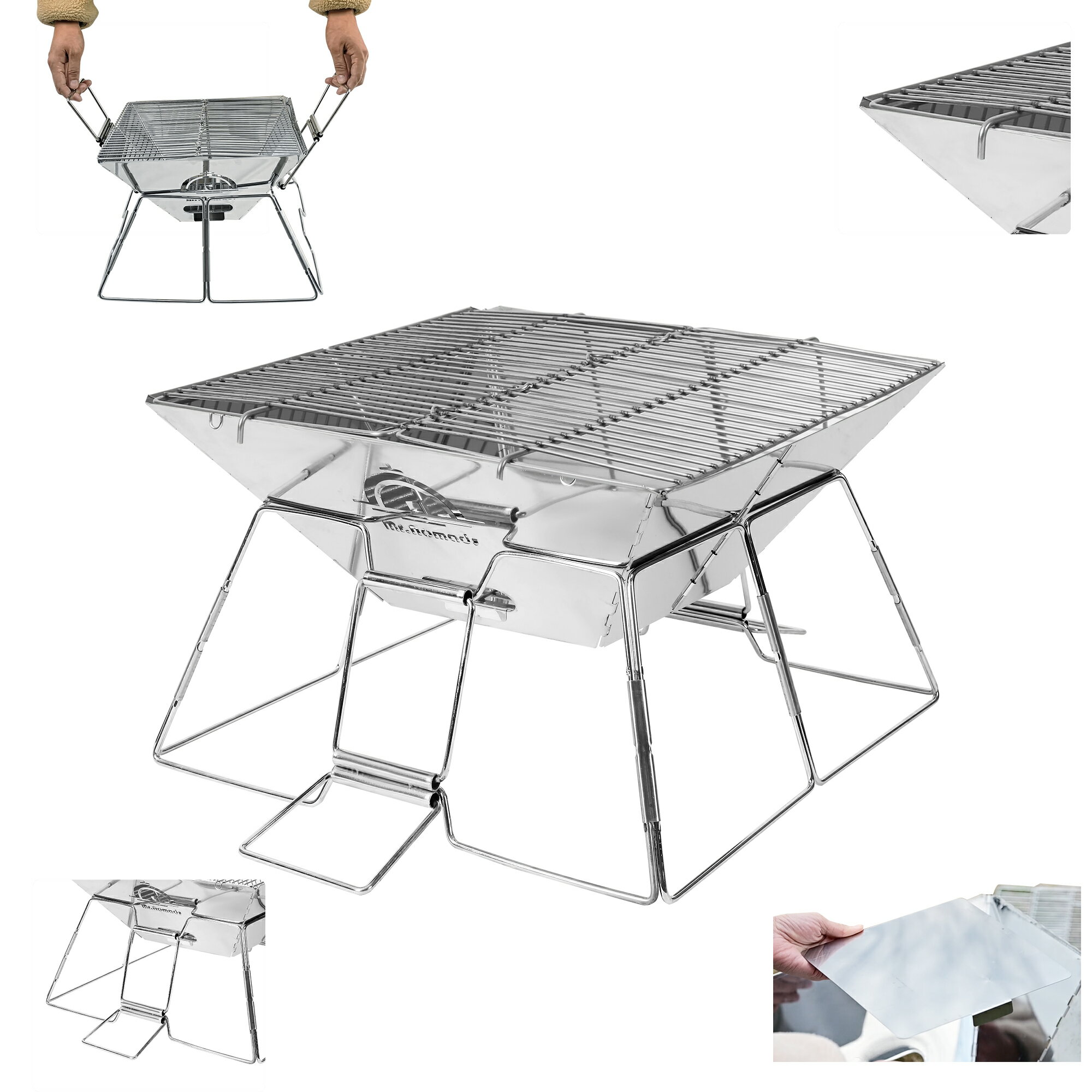 公式 MR.NOMADS 送料無料 焚火台 キャンプ 直火 軽量 コンパクト バーベキューコンロ 大型 折りたたみ ..