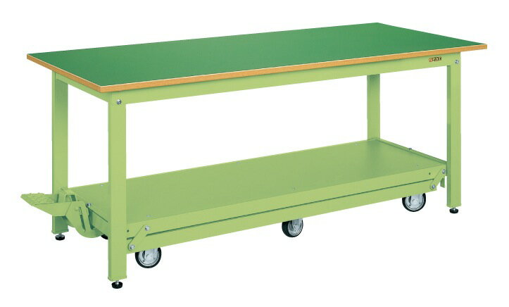 サカエ 軽量作業台KKタイプ（ペダル昇降移動式・6輪車） KK-157Q6F 035861 ※法人向け 個人宅配送不可