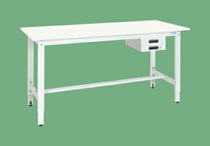 サカエ 軽量高さ調整作業台（抗ウイルス天板・キャビネット2段付） TKK8-156BVPW 046290 ※法人向け 個人宅配送不可(4)