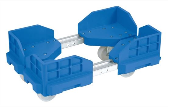 【要送料】 伸縮式樹脂台車（スタッキング・連結仕様・ナイロン車） SCR-4440NB 219044 ※法人向け 個人宅配送不可