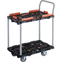 TRUSCO 連結式樹脂製2段台車 ビートル 700X450 自在5輪 内2輪ストッパー付 コボレ止めセット とめたろう ハンドル付 BT724KJ5S2-E1...