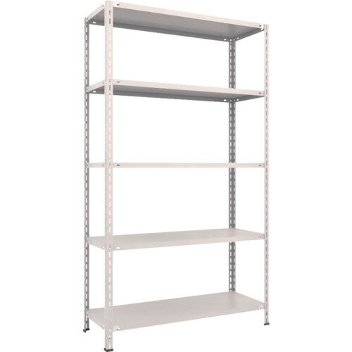 TRUSCO スチールラック 軽量棚 中棚ボルトレス型1200X450X2100 5段 ネオグレー L74X-15