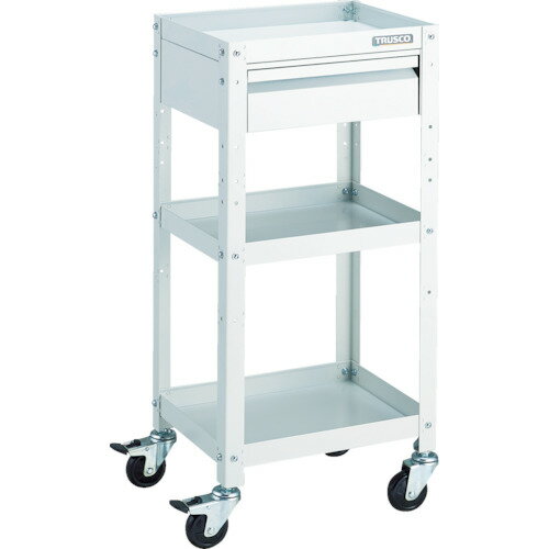 TRUSCO ツールワゴン ラビットワゴン 400X350 引出1段付 ゴム車輪 ホワイト RBW-943V W