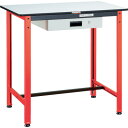 TRUSCO 軽荷重立作業台(300kg)TFAE型 1200X600XH900 薄型1段引出付 オレンジ色 TFAE-1260UDK1 ※メーカー直送品
