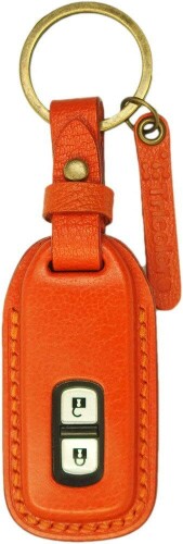TricoloreExchange ホンダ 2ボタン 総手縫い 本革 スマートキーケース オレンジ 1SC6H0122-O