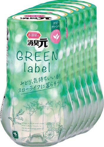 お部屋の消臭元 グリーンラベル クリアグリーンティ 消臭芳香剤 部屋用 置き型 400ml×6個 小林製薬