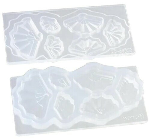 亀島商店 ソフトモールド 扇子 両面型(6サイズ) ホビー用ツール C-882