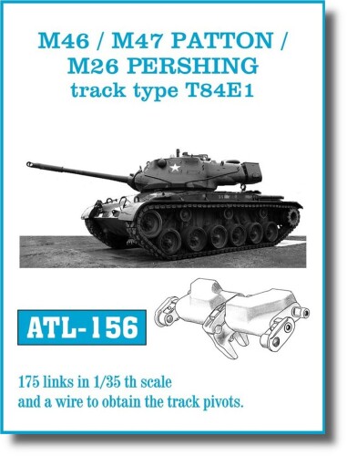 フリウルモデル 1/35 金属製可動履帯シリーズ M46/M47パットン/M26パーシング T84E1 プラモデル用パーツ ATL-156