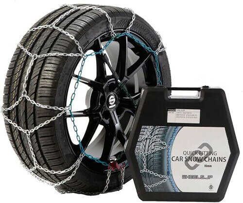 wheels(ホイールズ） タイヤチェーン スノーチェーン 汎用 金属 車 滑り止め チェーン 16mm 亀甲型 ジャッキ不要 非常用 滑り止め 雪対策 雪道 凍結 コンパクト収納 275/45R20 4WD80
