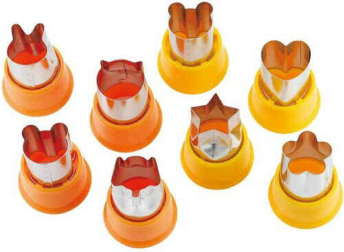 下村企販 ぬきがた 型抜き 7種セット 手が痛くならない お弁当 お菓子作り かわいい くま/ぞう/うさぎ/ぶた 花/星/ハート 製菓 クッキー 野菜 燕三条 41331