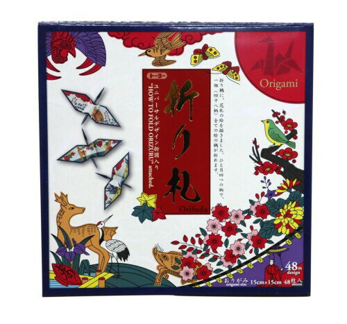 日本製 昔ながらの 折り紙(花札 48柄 折り札)×5セット(業務用)