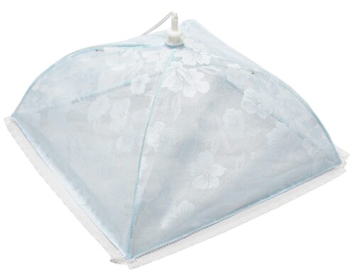 タナカ 食卓カバー 洗える食卓カバー フードカバー ジャガード生地 花園 水色 43 (S)