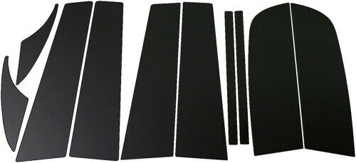 BRIGHTZ カローラルミオン 150系 超鏡面ブラックメッキピラーパネルカバー 10PC バイザー無し用