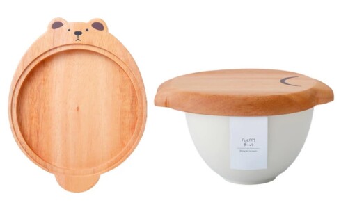グラポート Fluffy ウッドプレート付ボウル クマ サイズ：約W11.8 D15 H1.5 006248