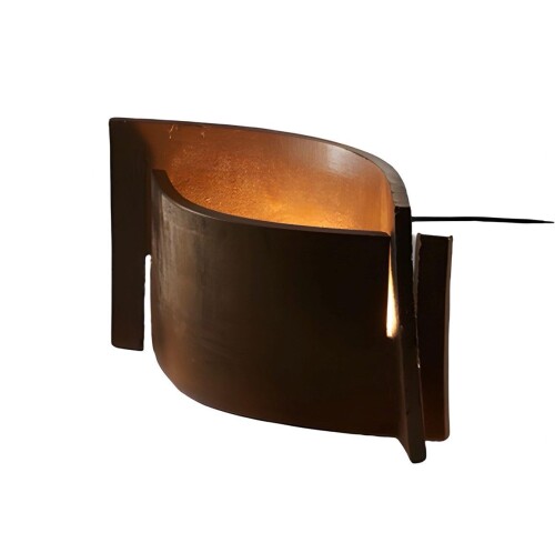 大光電機 DAIKO LEDスタンドライト 土ライト ランプ付 LEDユニットフラット形（径70mm）4.6W（Gx53）・広角形×1灯 電球色2700K 中間スイッチ付 コンセント接続 ハンドメイド 陶器 いぶしブラウ