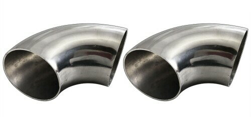 BRIGHTZ 60[ファイ] 90度 ステンレス曲げパイプエルボ 1.2mm厚 2PC 60パイ 60[ファイ] 90°