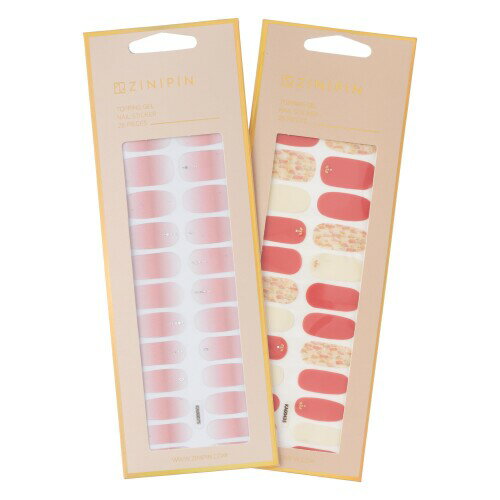 ZINIPIN(ジニピン) 貼るだけネイルシール TOPPING GEL 大人女子 ラメピンク ホワイト・ローズピンク 2..