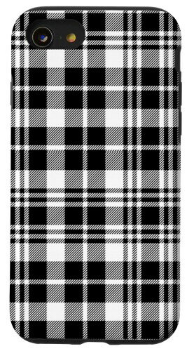 iPhone SE (2020) / 7 / 8 スコットランド タータン 格子柄 ケース スコットランド ホワイト ブラック グレー パターン スマホケース
