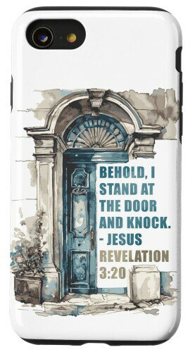 iPhone SE (2020) / 7 / 8 Revelation 3:20 I Stand at the Door and Knock ? Jesus Quote ޥۥ