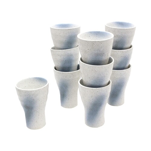 美濃焼 和風カフェシリーズ 白彩色吹墨 10個セット